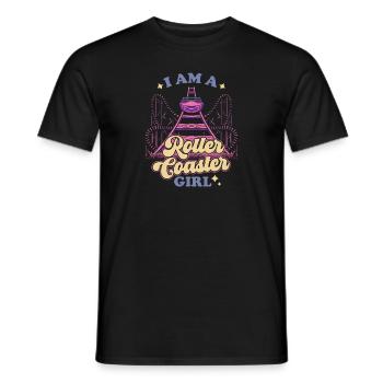 I'm A Roller Coaster Girl Amusement Park Theme Par - Men's T-Shirt - black - Front - AI Model Male 178 light (178cm)