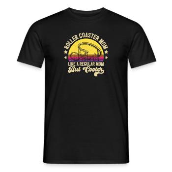 Roller Coaster Mom Mother Theme Park Amusement Par - Men's T-Shirt - black - Front - AI Model Male 178 light (178cm)