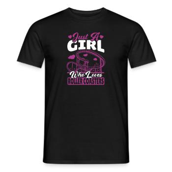 Girl Who Loves Roller Coasters Theme Park Vacances - T-shirt homme - noir - Devant - AI Model Male 178 light (178cm)