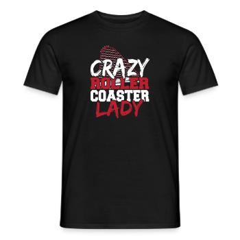 Crazy Roller Coaster Lady Theme Park Amusement Par - Männer T-Shirt - Schwarz - Vorne - AI Model Male 178 light (178cm)
