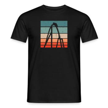 Parc à thème Vintage Amusement Park Retro Roller Coa - T-shirt homme - noir - Devant - AI Model Male 178 light (178cm)