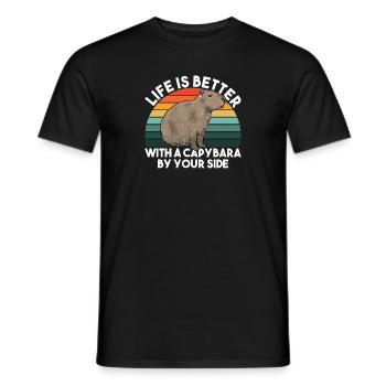 Capybara rodent - Men's T-Shirt - black - Front - AI Model Male 178 light (178cm)