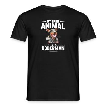 Doberman Pinscher Dog Dobie - Men's T-Shirt - black - Front - AI Model Male 178 light (178cm)