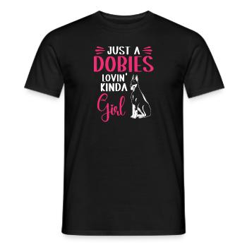 Doberman Pinscher Dog Dobie - Men's T-Shirt - black - Front - AI Model Male 178 light (178cm)