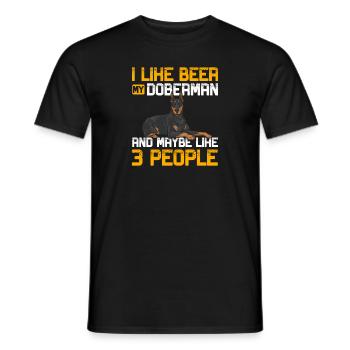 Doberman Pinscher Dog Dobie - Men's T-Shirt - black - Front - AI Model Male 178 light (178cm)