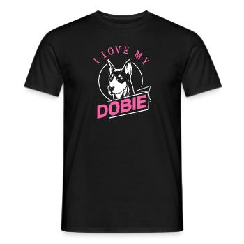 Doberman Pinscher Dog Dobie - Men's T-Shirt - black - Front - AI Model Male 178 light (178cm)