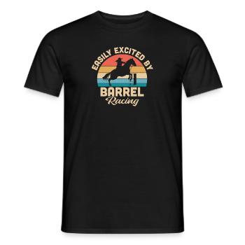 Retro Sunset Rodeo Vintage Easily Excited By Barre - Männer T-Shirt - Schwarz - Vorne - AI Model Male 178 light (178cm)