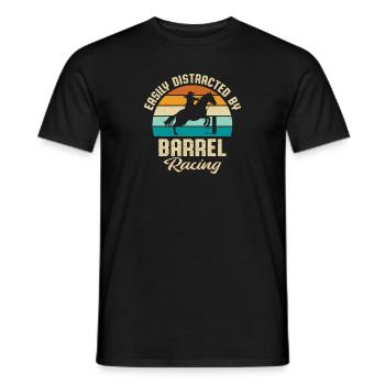 Retro Sunset Vintage Easily Distracted By Barrel R - Men's T-Shirt - black - Front - AI Model Male 178 light (178cm)