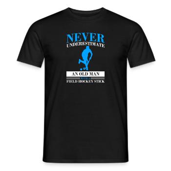 An Old Man With A Field Hockey Stick Goalkeeper Sp - Men's T-Shirt - black - Front - AI Model Male 178 light (178cm)
