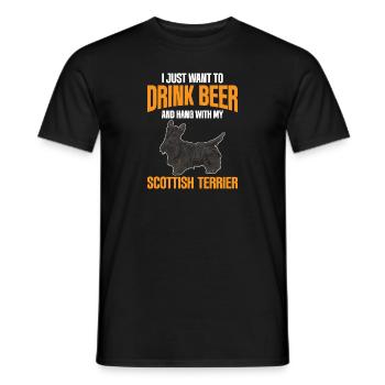 Scottish Terrier Scottie Dog - Men's T-Shirt - black - Front - AI Model Male 178 light (178cm)