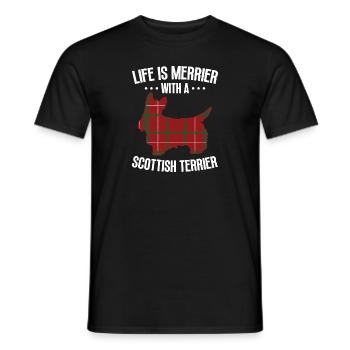 Scottish Terrier Scottie Dog - Men's T-Shirt - black - Front - AI Model Male 178 light (178cm)
