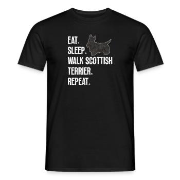 Scottish Terrier Scottie Dog - Men's T-Shirt - black - Front - AI Model Male 178 light (178cm)