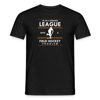 Player Scoring Goalkeeper Assists League With A Fi - Men's T-Shirt - black - Front - AI Model Male 178 light (178cm)