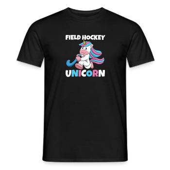 Hockey sur gazon Licorne marquant Sports Passes décisives Goalke - T-shirt homme - noir - Devant - AI Model Male 178 light (178cm)