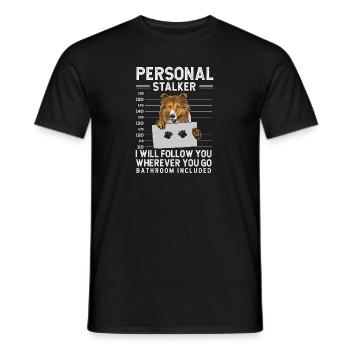 Collie à poil long Collie rugueux Chien - T-shirt homme - noir - Devant - AI Model Male 178 light (178cm)