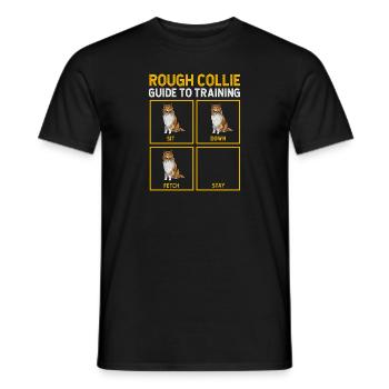 Collie à poil long Collie rugueux Chien - T-shirt homme - noir - Devant - AI Model Male 178 light (178cm)