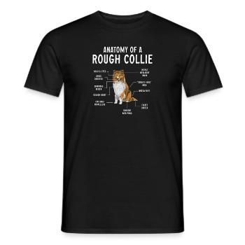 Collie à poil long Collie rugueux Chien - T-shirt homme - noir - Devant - AI Model Male 178 light (178cm)