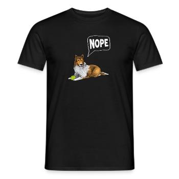 Long-haired Collie Rough Collie Dog - Men's T-Shirt - black - Front - AI Model Male 178 light (178cm)