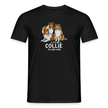 Langhaarcollie Rough Collie Hund - Männer T-Shirt - Schwarz - Vorne - AI Model Male 178 light (178cm)