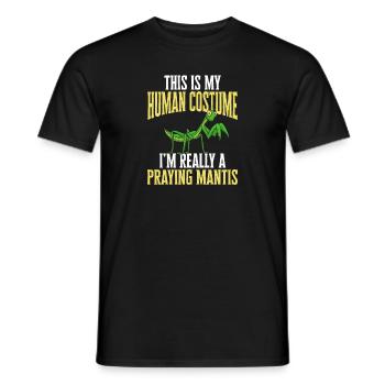 Mante religieuse, collectionneur d’insectes, entomologiste - T-shirt homme - noir - Devant - AI Model Male 178 light (178cm)