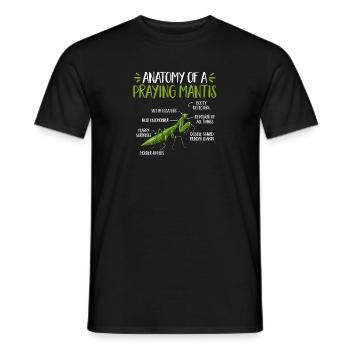 Mante religieuse, collectionneur d’insectes, entomologiste - T-shirt homme - noir - Devant - AI Model Male 178 light (178cm)