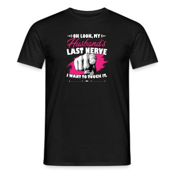 Regarde le dernier nerf de mon mari Funny Hubby Wife - T-shirt homme - noir - Devant - AI Model Male 178 light (178cm)