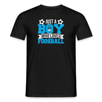Table Soccer Player Men Just A Boy Who Loves Foosb - Men's T-Shirt - black - Front - AI Model Male 178 light (178cm)