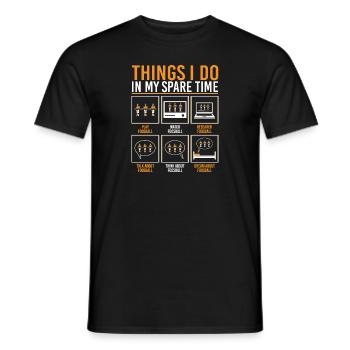 Things I Do In My Spare Time Table Soccer Foosball - Men's T-Shirt - black - Front - AI Model Male 178 light (178cm)