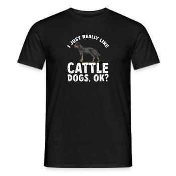Bouvier australien Red Blue Heeler - T-shirt homme - noir - Devant - AI Model Male 178 light (178cm)