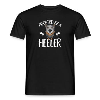 Bouvier australien chien rouge bleu talon - T-shirt homme - noir - Devant - AI Model Male 178 light (178cm)