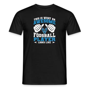 An Awesome Foosball Player Looks Like Funny Table - Männer T-Shirt - Schwarz - Vorne - AI Model Male 178 light (178cm)