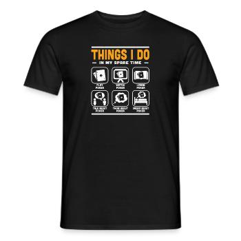 Poker Chips Aces Spades Things I Do In My Spare Ti - Männer T-Shirt - Schwarz - Vorne - AI Model Male 178 light (178cm)