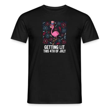 S’allumer ce 4 juillet Flamingo Bird US - T-shirt homme - noir - Devant - AI Model Male 178 light (178cm)