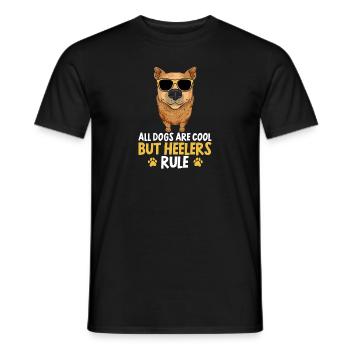 Australian Cattle Dog Red Blue Heeler - Men's T-Shirt - black - Front - AI Model Male 178 light (178cm)