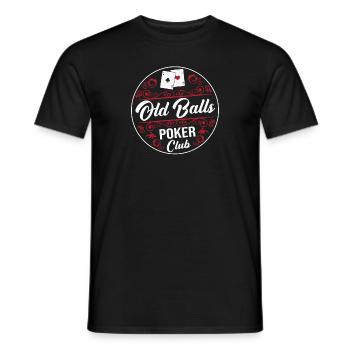 Old Balls Poker Club Playing Cards Bluff Grandpa - Men's T-Shirt - black - Front - AI Model Male 178 light (178cm)
