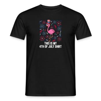 This Is My 4th Of July Shirt Flamingo American - Männer T-Shirt - Schwarz - Vorne - AI Model Male 178 light (178cm)