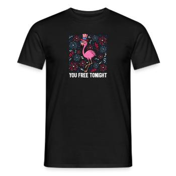 4th Of July You Free Tonight Flamingo Bird USA - Männer T-Shirt - Schwarz - Vorne - AI Model Male 178 light (178cm)