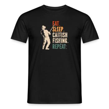 Pêche au poisson-chat Pêcheurs à la ligne - T-shirt homme - noir - Devant - AI Model Male 178 light (178cm)
