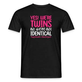 Yes Were Twins No Were Not Identical - Männer T-Shirt - Schwarz - Vorne - AI Model Male 178 light (178cm)