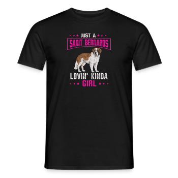 St. Bernard St. Bernard Dog Dog - Men's T-Shirt - black - Front - AI Model Male 178 light (178cm)