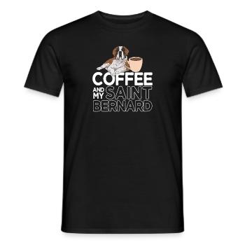St. Bernard St. Bernard Dog Dog - Men's T-Shirt - black - Front - AI Model Male 178 light (178cm)