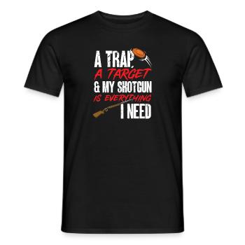 Tir au piège Tir au pigeon en argile Skeet - T-shirt homme - noir - Devant - AI Model Male 178 light (178cm)