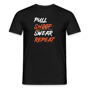Shooting Skeet Clay Pigeon Shooting - Men's T-Shirt - black - Front - AI Model Male 178 light (178cm)