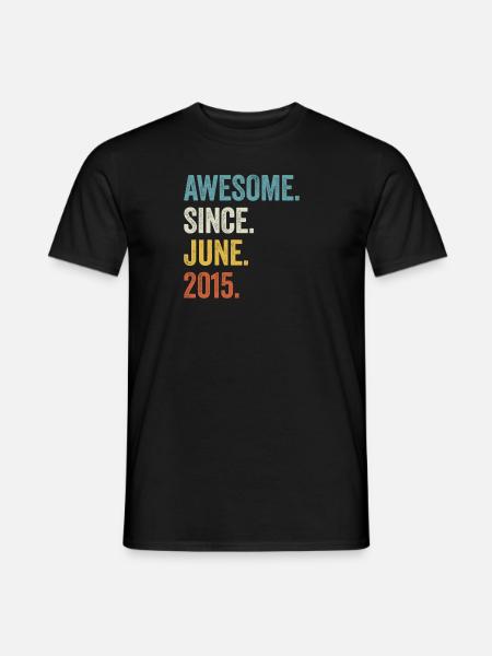 8. Geburtstag 8 Jahre Awesome Since June 2015 - Männer T-Shirt - Schwarz