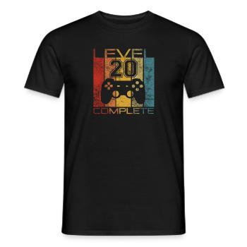 20 Geburtstag Gamer Level 20 complete Vintage - Männer T-Shirt - Schwarz - Vorne - AI Model Male 178 light (178cm)