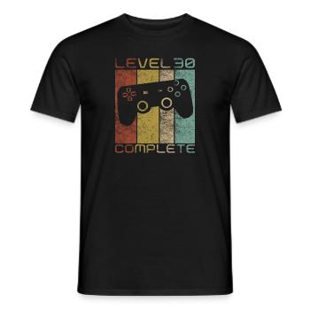 30 Birthday Gamer Niveau 30 Vintage complet - T-shirt homme - noir - Devant - AI Model Male 178 light (178cm)