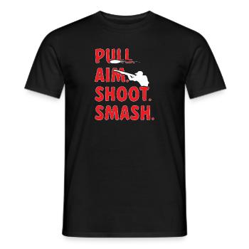 Tir au piège Tir au pigeon en argile Skeet - T-shirt homme - noir - Devant - AI Model Male 178 light (178cm)
