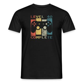 40 Birthday Gamer Niveau 40 Vintage complet - T-shirt homme - noir - Devant - AI Model Male 178 light (178cm)