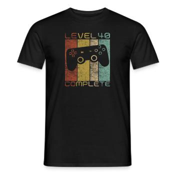 40 Birthday Gamer Niveau 40 Vintage complet - T-shirt homme - noir - Devant - AI Model Male 178 light (178cm)