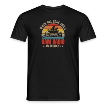 Vintage Sunset Retro quand tout le reste échoue Ham Radio - T-shirt homme - noir - Devant - AI Model Male 178 light (178cm)